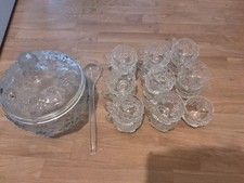 Vintage Bowle 17 Gläser Glas
