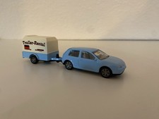 Siku 1519 VW Golf IV 4 PKW mit Anhänger Trailer Rental Blau