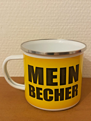Emaille becher mein - emaille,