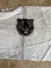 Rest Kunstfell-Stück Tigerkopf-Motiv 65 x 65 cm Ideal für Kissen Oder Anderes