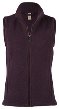 Engel Natur Damen Woll Fleece Weste tailliert RV 100%Wolle Bio IVN lila-melange 