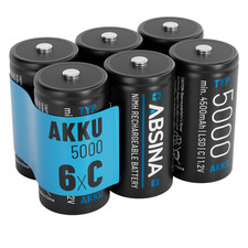 ABSINA 6x Akku Baby C 1,2 Volt