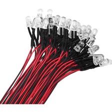 LED,Dioden,Licht,Auto,rot,50 Stück,vorverdrahtet,12V,5mm,