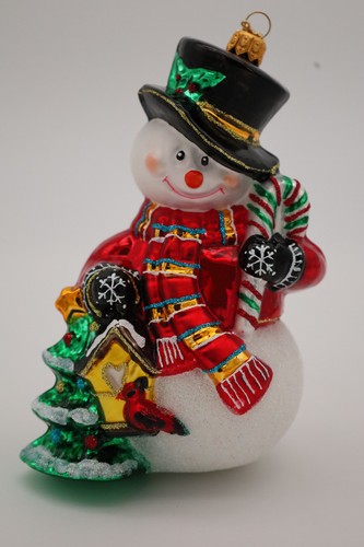 Glas ornament schneemann mit - schneemann,