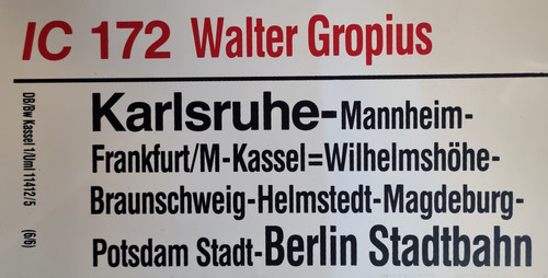 Zuglaufschild 172 173 - ic, 172/173