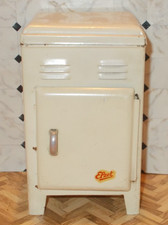Alter Efzet Kühlschrank mit Eisfach aus Blech in Weiß Metall Eisschrank Vintage