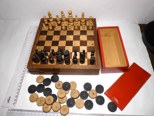 Antik schachspiel holz - antik,