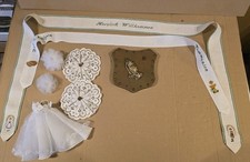 Konvolut für Kommunion, Tischläufer gestickt, Tropfschutz  für Kommunionkerzen 