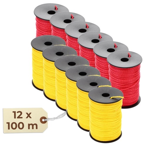 Maurerschnur rot gelb 12er set - gelb,