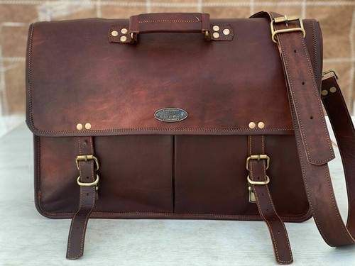 Echtleder laptop messenger - echtleder,