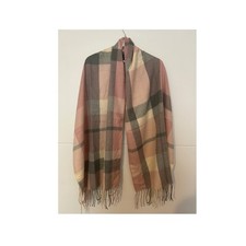 Kariert Schal Rosa Grau Beige – weich & kuschelig – 180x60 cm – ungetragen