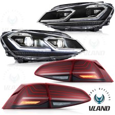 VOLL-LED Scheinwerfer+Neueste Rote Rückleuchten für VW Golf 7.5 MK 7.5 2018-2020