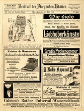 Schreibmaschine Wanderer- Fahrräder Chemnitz k.u.k. Hof-Hutfabrikant Graz v.1893