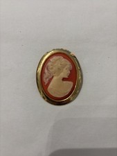 Kamee-Brosche, Goldton, Resin