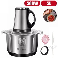 Fleischwolf 5L Küchenfleischwolf Edelstahl Elektrischer Fleischwolf Zerkleinerer