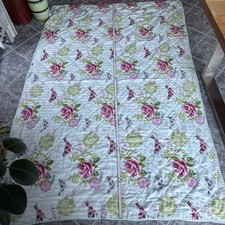 Vintage Leichte Steppdecke Decke Quillt Gemustert Türkis Pink Grün