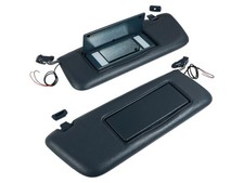 Blaue Sonnenblenden mit beleuchtetem Schminkspiegel Mercedes R107 380SL 560SL