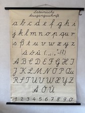 Antike Schulwandtafel „Lateinische Ausgangsschrift“ – Lehrtafel