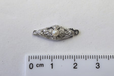 Alte einreihige Silber-Perlschließe