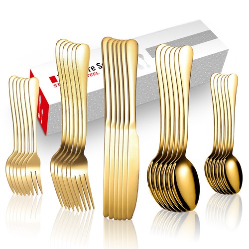 Teilig gold essbesteck - gold,
