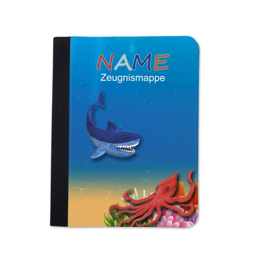 Zeugnismappe junge hai - zeugnismappe,