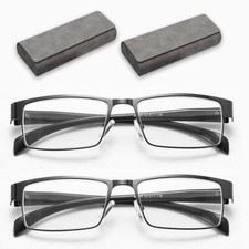 2er Pack Lesebrille Blaulichtfilter +1.5 bis +4.0 Federscharnier Metall DHL~