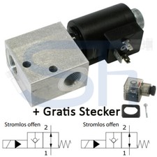 Hydraulik 2/2-Wege Ventil Sitzventil 3/8" - 40L/min 12V elektrischer Absperrhahn