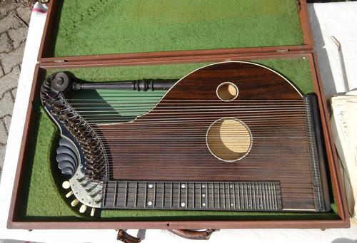 Alte zither harfenzither mit - zither,