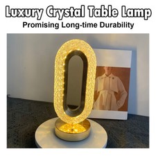 Ovale Tischlampe aus Kristall