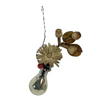 Alter Christbaumschmuck - Gablonzer Vase mit Blumen, ~ 1930  (# 15022)