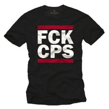 FCK CPS T-Shirt Herren Männer schwarz Hooligan Sprüche Fussball Hip Hop Rap