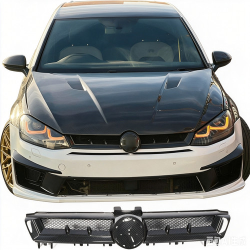 Dry carbon front bumper grille - bumper,