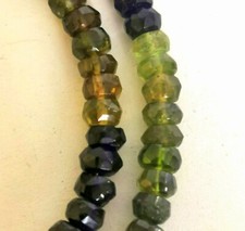 Turmalin Kette grün, 925er Silber Schloss - 60 Karat - 42 cm -  facettiert