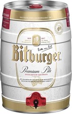 Bitburger Premium Pilsener Bier - 5 Liter Partyfass  - 5 Liter / 4,8 % Vol.