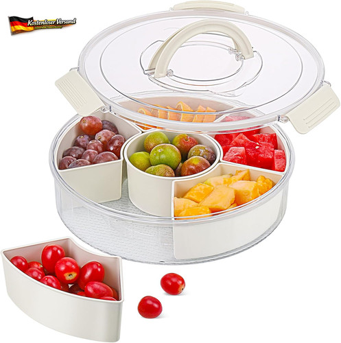 Runde snackbox mit fächern - runde,