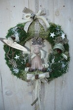 Türkranz Elch Weihnachten Weihnachtskranz Winter natur Landhaus Shabby
