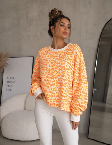Leo print oversize pullover - leo,