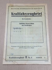 KFZ Brief Kraftfahrzeugbrief