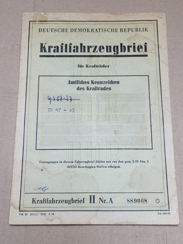 Kfz brief kraftfahrzeugbrief - kfz,