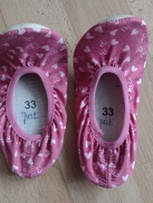 Turnschuh Ballettschuh Ballerina 33 in rose mit Herzen