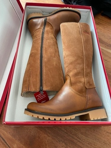 Oliver beige patent - patent, stiefel