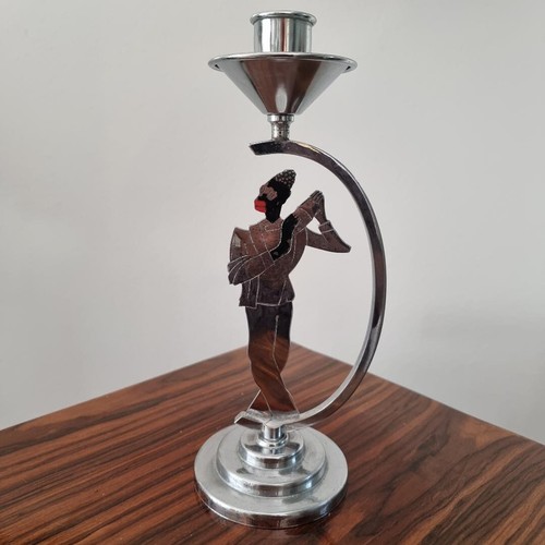 Art deco kerzenhalter chrom - art,