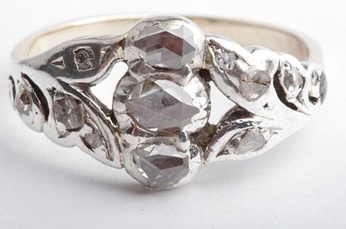 Diamant ring antik biedermeier - ring,