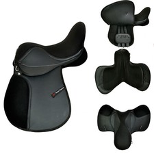 NEU UNIVERSELLER KUNSTLEDER HALFLINGER PFERDESATTEL, MITTLERE BREITE PASSFORM