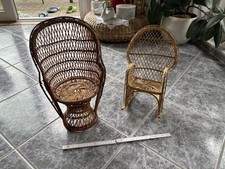 Pfauenthron Stuhl Und Puppenschaukelstuhl Korb