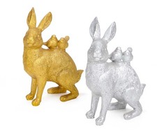 Osterhase mit 2 Vögelchen auf