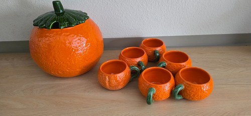Bowle set orange - "orange", keramik