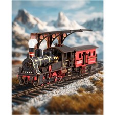 Holzpuzzle Modellbahn Dampflok 3D Puzzle für Erwachsene Kinder Heimdekoration...