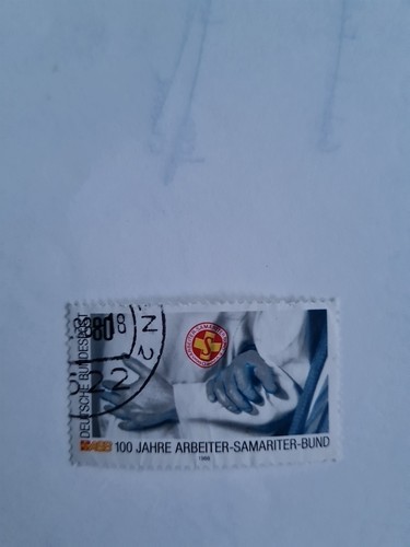 Briefmarke arbeiter samariter - briefmarke,