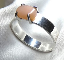 ? Gr. 60 (19,1) • Ring aus 925 Silber mit apricotfarbenem Katzenauge NEU  ?